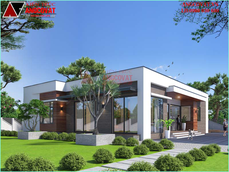 Kiến trúc nhà trệt đẹp mái bằng