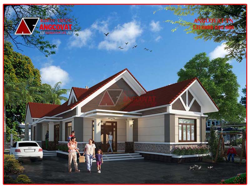 nhà trệt mái ngỏi đỏ tươi