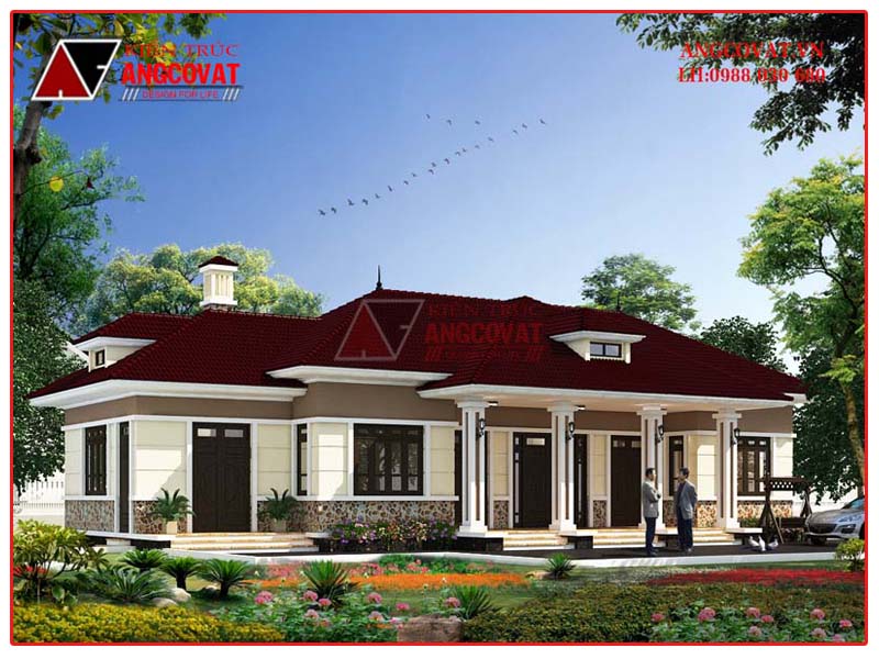 kiến trúc nhà trệt đơn giản 3 phòng ngủ