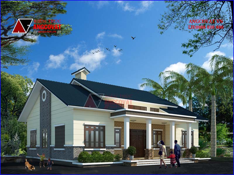 Kiến trúc nhà trệt đơn giản tiện nghi