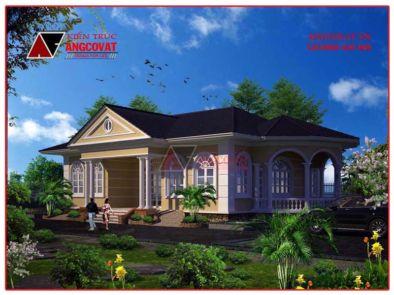 Mẫu nhà trệt 1 tầng đơn giản, đẹp