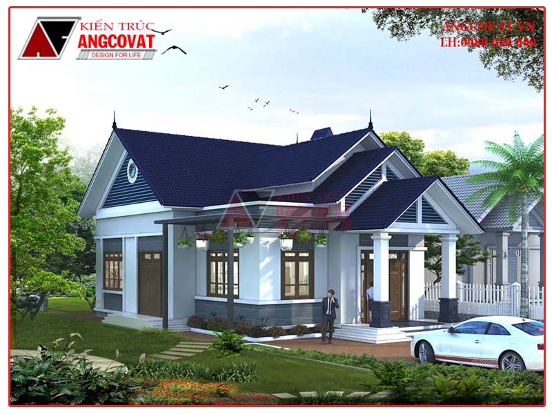 Mẫu nhà trệt mái thái sang trọng, bề thế