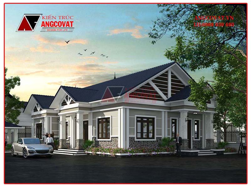 kiến trúc nhà trệt đơn giản tiết kiệm chi phí