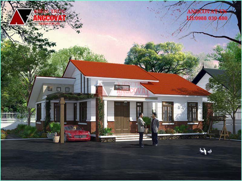 kiến trúc nhà trệt đẹp ngang truyền thống