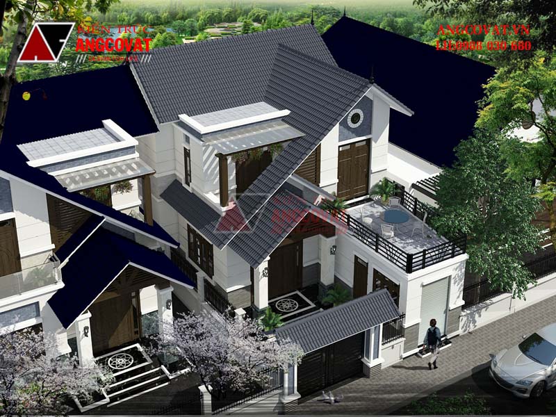 Bản thiết kế nhà ở kiêm kinh doanh với cách phối màu độc đáo