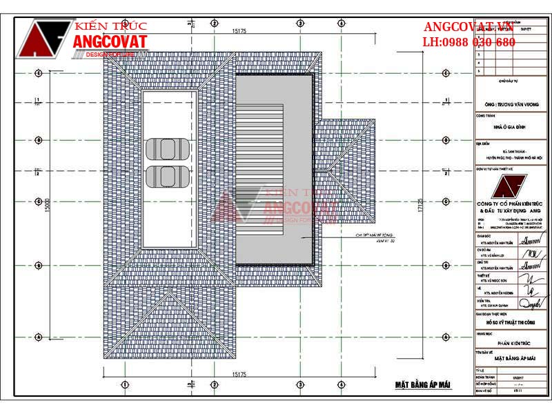 Mặt bằng áp mái của mẫu biệt thự 150m2 phong cách tân cổ điển