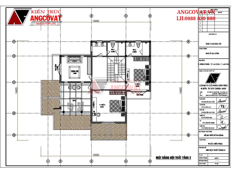 Thiết kế công năng tầng 2 gồm: 1 phòng thờ 19m2,phòng ngủ 3 21m2,phòng ngủ 4 16m2, vệ sinh 3 9.3m2,vệ sinh 4 6.6m2,1 ban công 3m2,1 sân chơi 20m2.