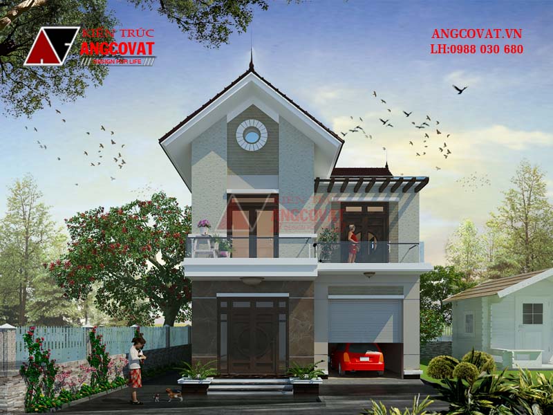 mặt bằng nhà 2 tầng diện tích 100m2