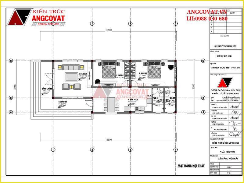 Mặt bằng nội thất nhà cấp 4 1 tầng hiện đại mái bằng đẹp 110m2