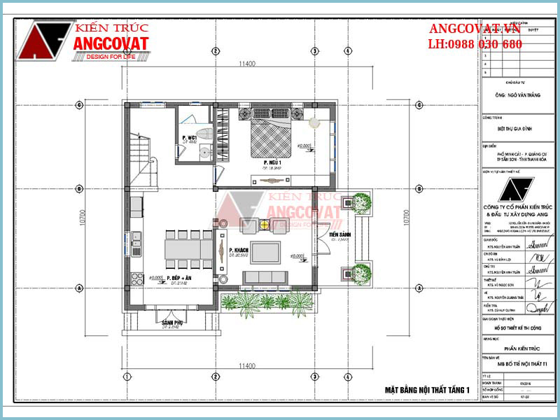 mặt bằng tầng 1 bản vẽ nhà vuông 2 tầng 3 phòng ngủ ở thanh hóa