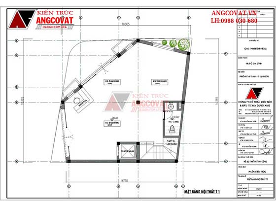 Mặt bằng tầng 1 mẫu nhà 3 tầng kết hợp kinh doanh đồ trẻ em