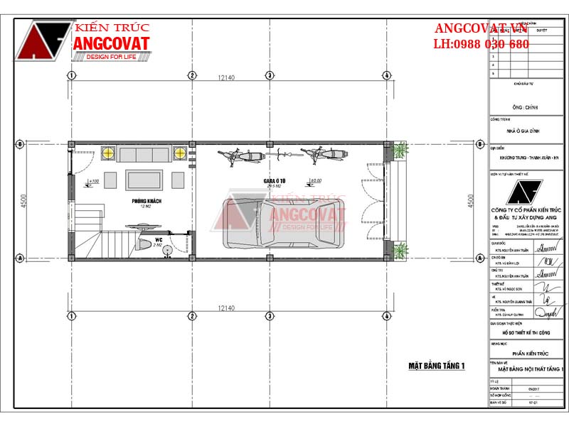 Không gian để xe: 7.5m2, Phòng khách: 18.2m2, Sảnh tầng: 4.3m2, Phòng bếp ăn: 13m2