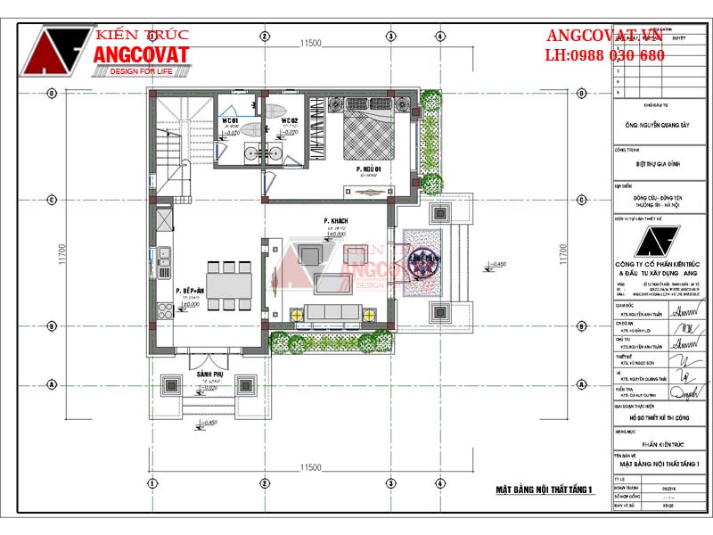 Bản vẽ nội thất tầng 1 mang đến sự hài hòa tiện nghi cho tầng 1