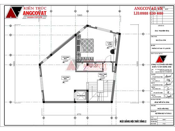 Công năng tầng 2 của mẫu nhà 3 tầng kết hợp kinh doanh 1 phòng ngủ