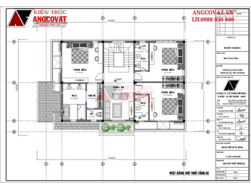 Công năng sử dụng tầng 2 của bản vẽ thiết kế nhà trên đất thóp hậu 140m2