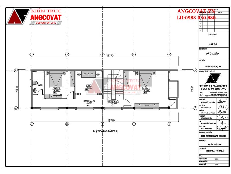 Bố trí công năng mặt bằng tầng 2 nhà 3 tầng gác lửng gồm: Sảnh, phòng ngủ, phòng thờ, nhà vệ sinh.. tiện dụng
