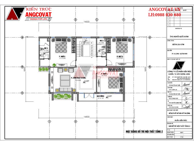 Xây dựng mặt bằng công năng sử dụng tầng 2 đáp ứng nhu cầu sinh hoạt của các thành viên trong gia đình