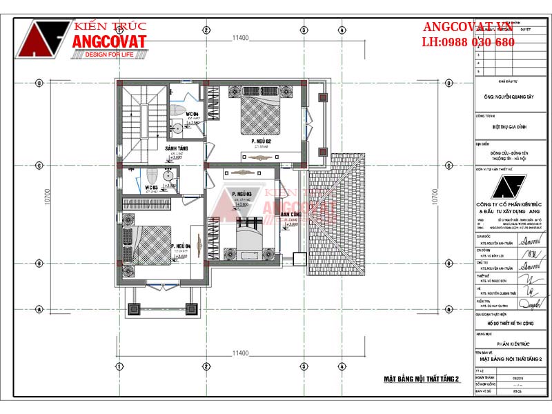 Hình ảnh bản vẽ mặt bằng công năng tầng 2 thiết kế nhà 3 tầng có sân thượng đẹp
