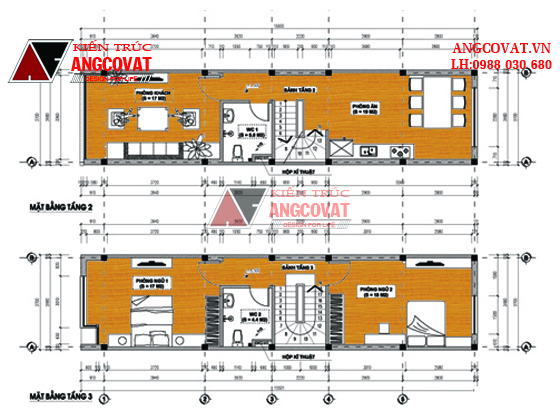 Thiết kế tầng 2: khu vực kinh doanh - Diện tích tầng 2: 40m2