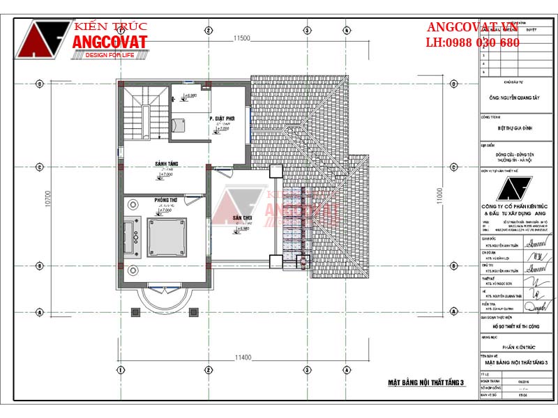 Bản vẽ mặt bằng công năng tầng 3