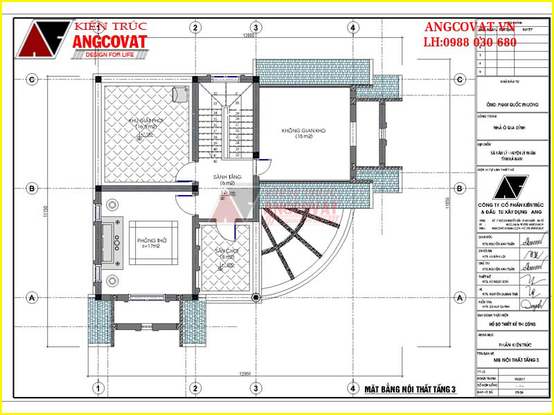 Mặt bằng tầng tum mẫu nhà 2 tầng giả 3 tầng đẹp 130m2