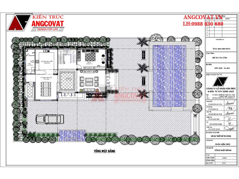 Mặt bằng tổng thể rộng lớn của mẫu nhà ống 10x15m tại Sóc Sơn – Hà Nội