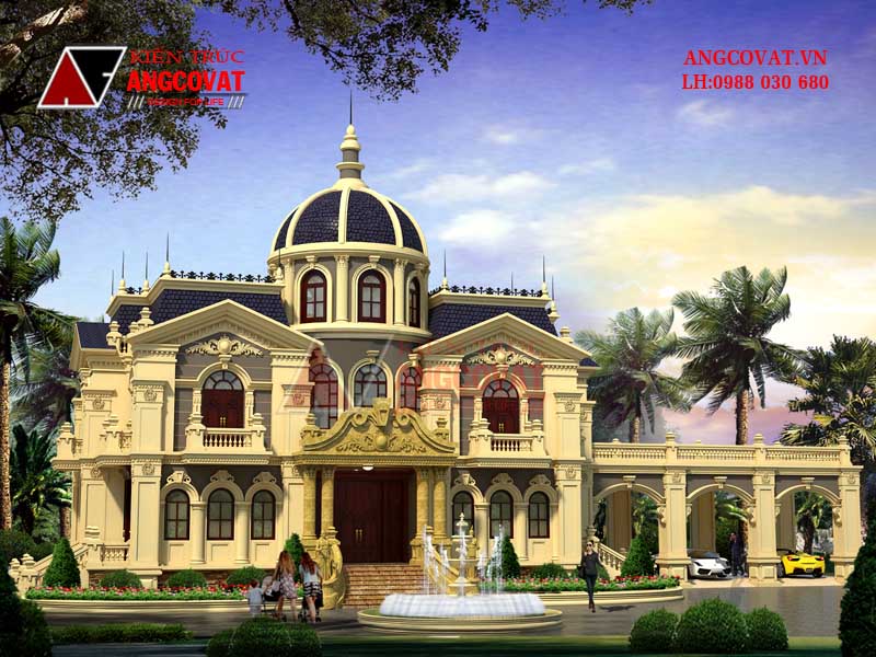 biệt thự mái mansard 2 tầng