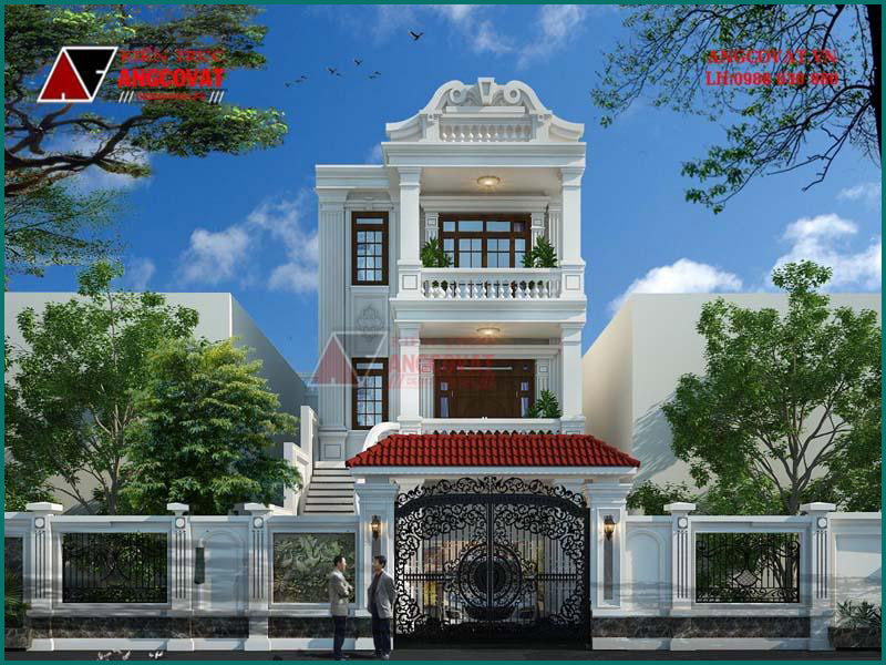 mặt tiền nhà phố các mẫu kiến trúc nhà 3 tầng đẹp tân cổ điển