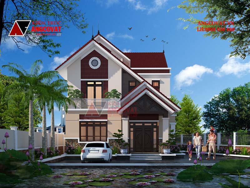 Mặt tiền xinh đẹp của mẫu thiết kế nhà trên đất thóp hậu 10x15m