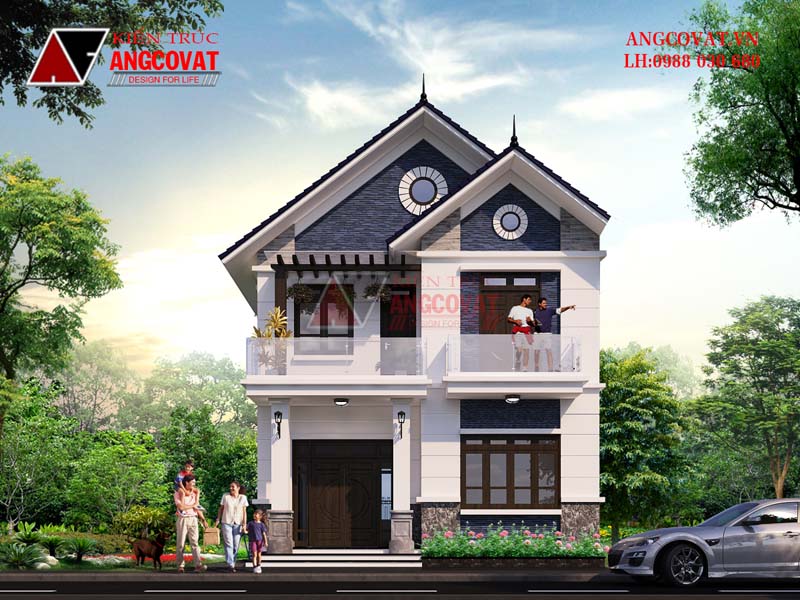 Thiết kế nhà phố 9x12m với mặt tiền đơn giản, hiện đại mà sang trọng