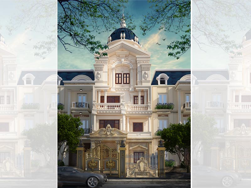 Mặt tiền quyến rũ từ bản mẫu xây biệt thự Pháp trên đất 8x20 ở Quảng Ninh