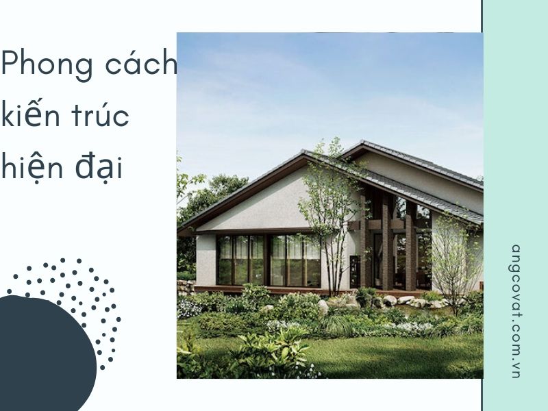 Ngoại thất đơn giản của mẫu nhà 1 tầng đẹp ở nông thôn phong cách kiến trúc hiện đại