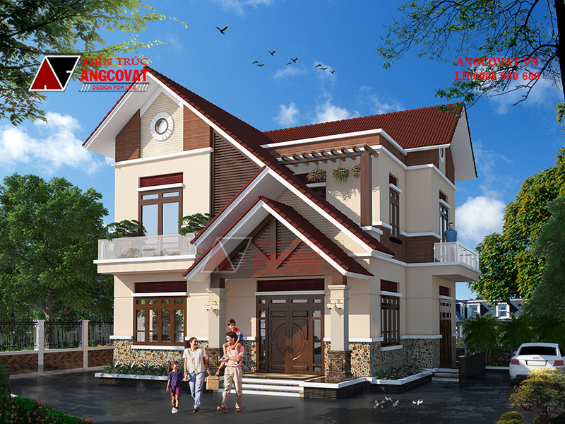 Thiết kế mẫu nhà 2 tầng đơn giản diện tích 10x12m hiện đại đẹp