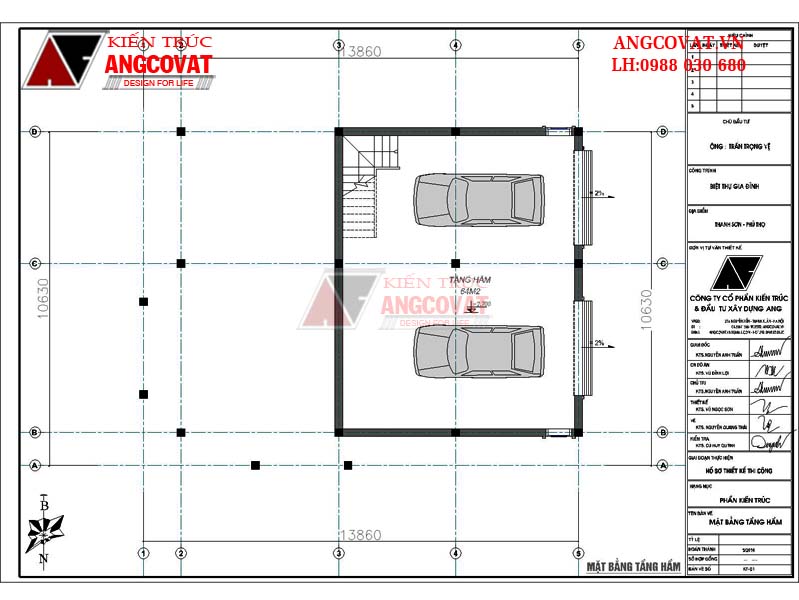 Thiết kế nhà có tầng hầm cần đảm bảo diện tích tầng hầm hợp lý