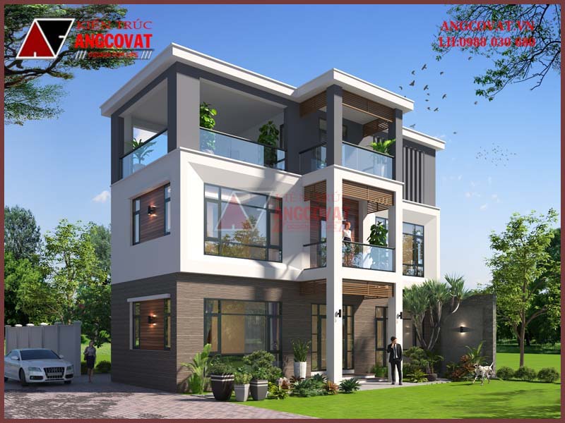 nhà 3 tầng mái bằng 85m2