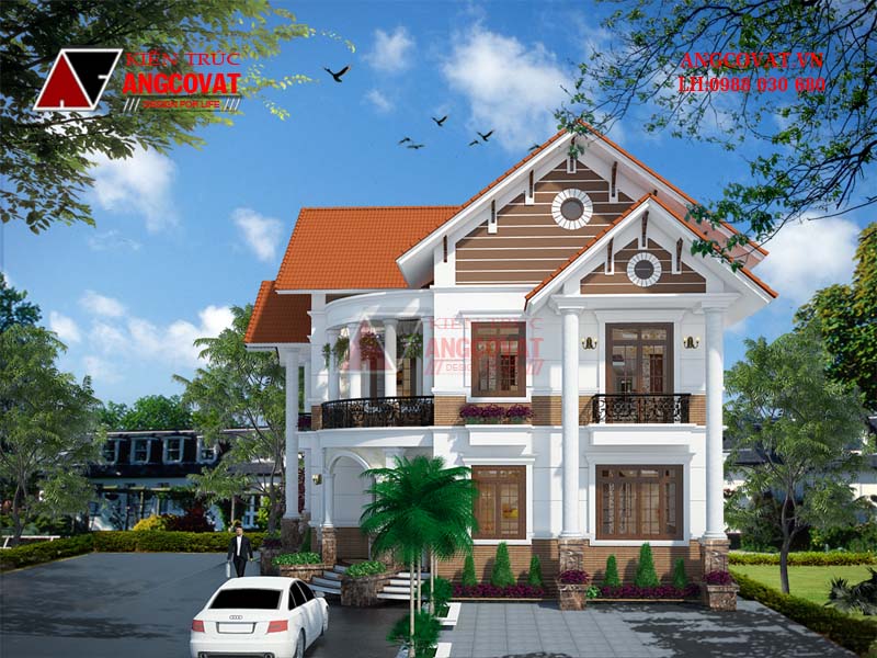 Nhà mái ngói cũng là thiết kế nhà đẹp được ưa chuộng như mẫu nhà chữ L đẹp mái bằng