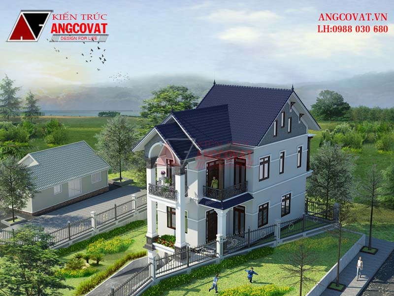 Mẫu nhà biệt thự mặt tiền 6m tân cổ điển