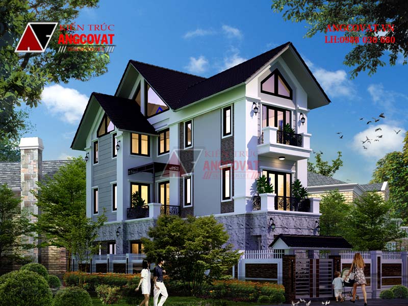 Kiến trúc mái thái đẹp cho mẫu nhà phố 3 tầng 8x15m