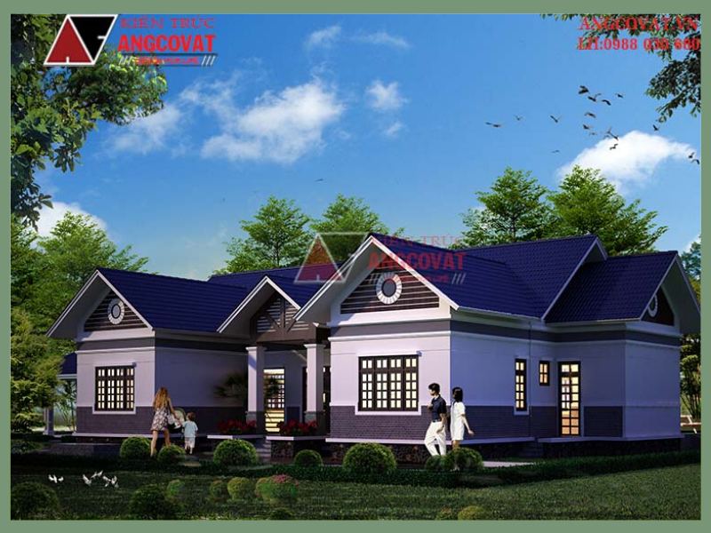 Mẫu nhà vườn cấp 4 hình chữ U