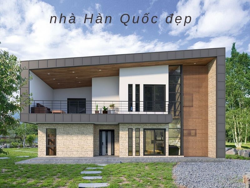 vẻ đẹp thiết kế nhà 2 tầng kiểu hàn quốc hiện đại