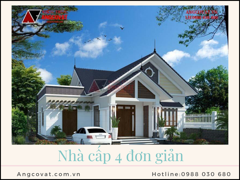 Thiết kế nhà cấp 4 đơn giản hiện đại đẹp