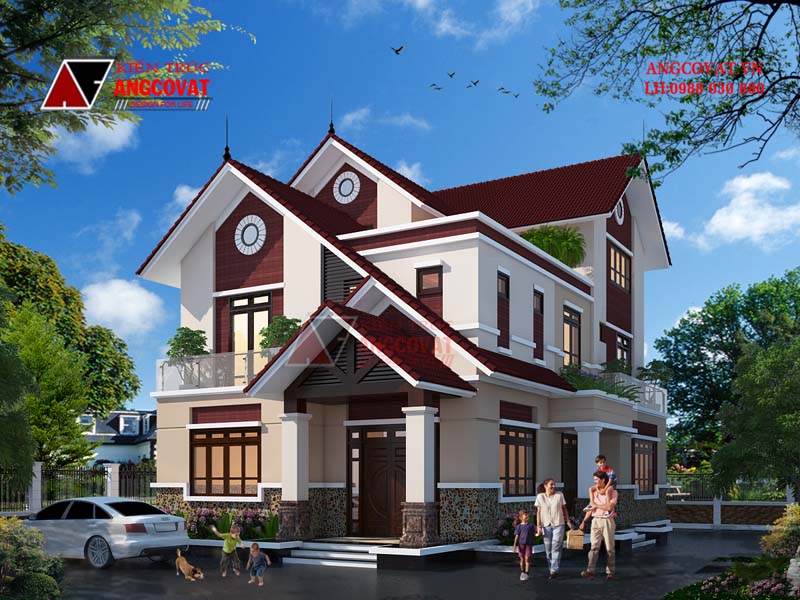 Bản thiết kế nhà trên đất thóp hậu có kiến trúc ngoại thất tuyệt đẹp