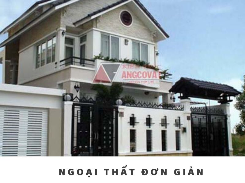 Kiến trúc ngoại thất đơn giản tinh tế của mẫu nhà hộp 2 tầng mái thái giật cấp ấn tượng