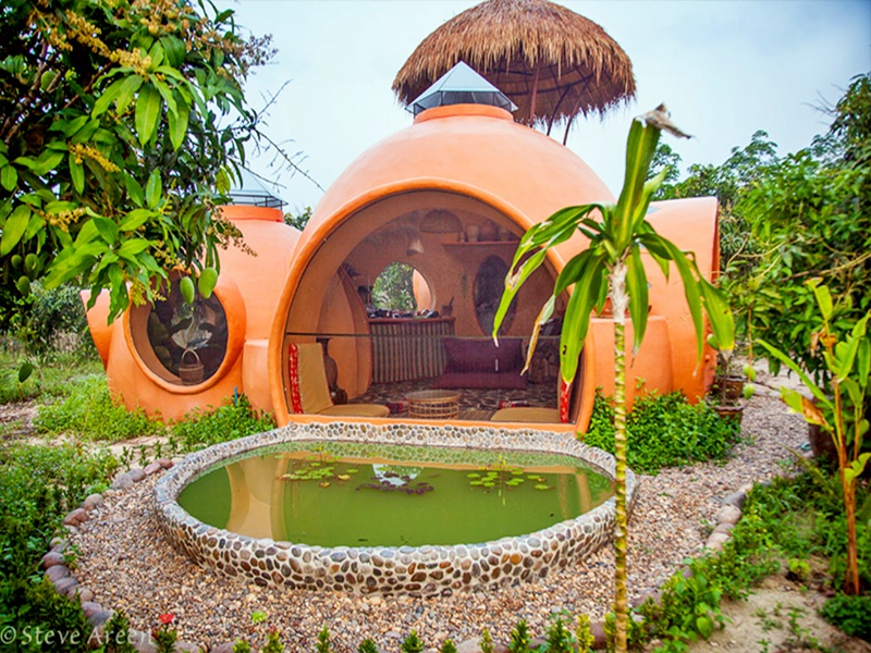 những ngôi nhà độc nhất vô nhị-Ngôi nhà mái tròn giữa vườn xoài tại Thái Lan