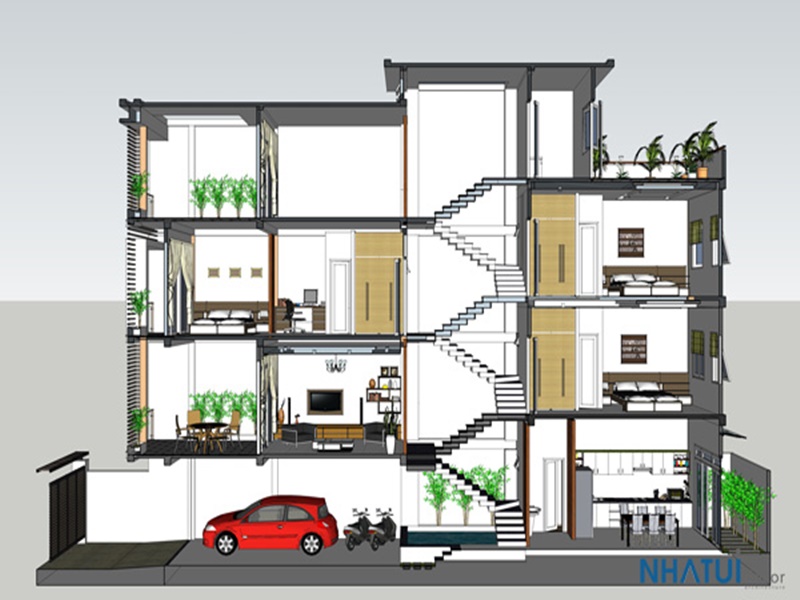 Nguyên tắc thiết kế nhà lệch tầng