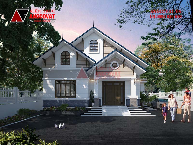 Mẫu nhà biệt thự mặt tiền 6m 1 tầng