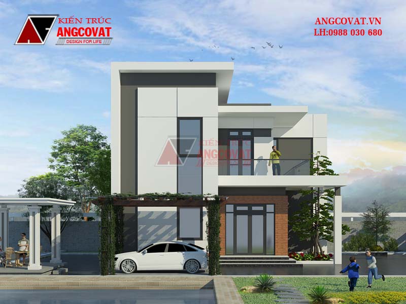 Mẫu nhà 2 tầng hướng Đông Bắc đẹp và đơn giản