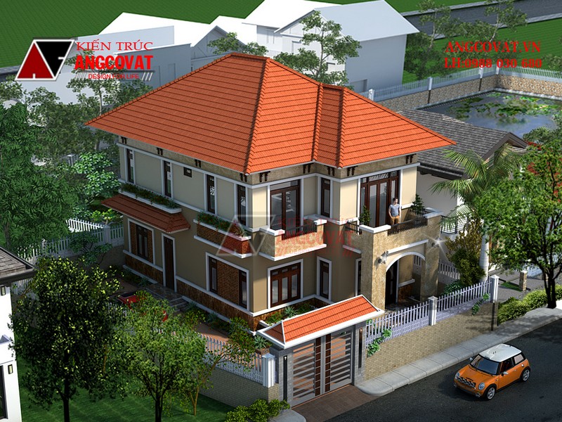 Mẫu nhà 2 tầng hướng Đông Bắc phong cách kiến trúc tân cổ điển thích hợp cho nhiều gia chủ