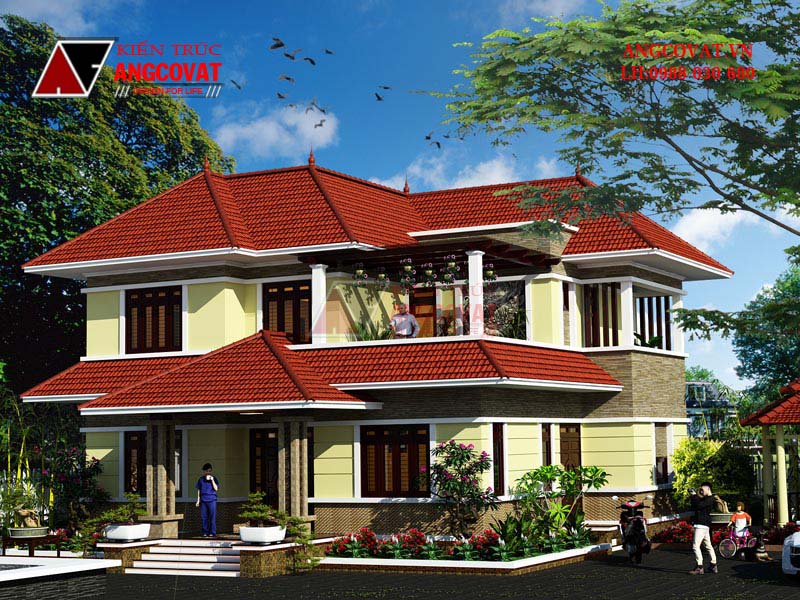 nhà 2 tầng mái ngói 1150m2
