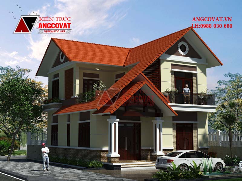 nhà 2 tầng mái ngói đẹp